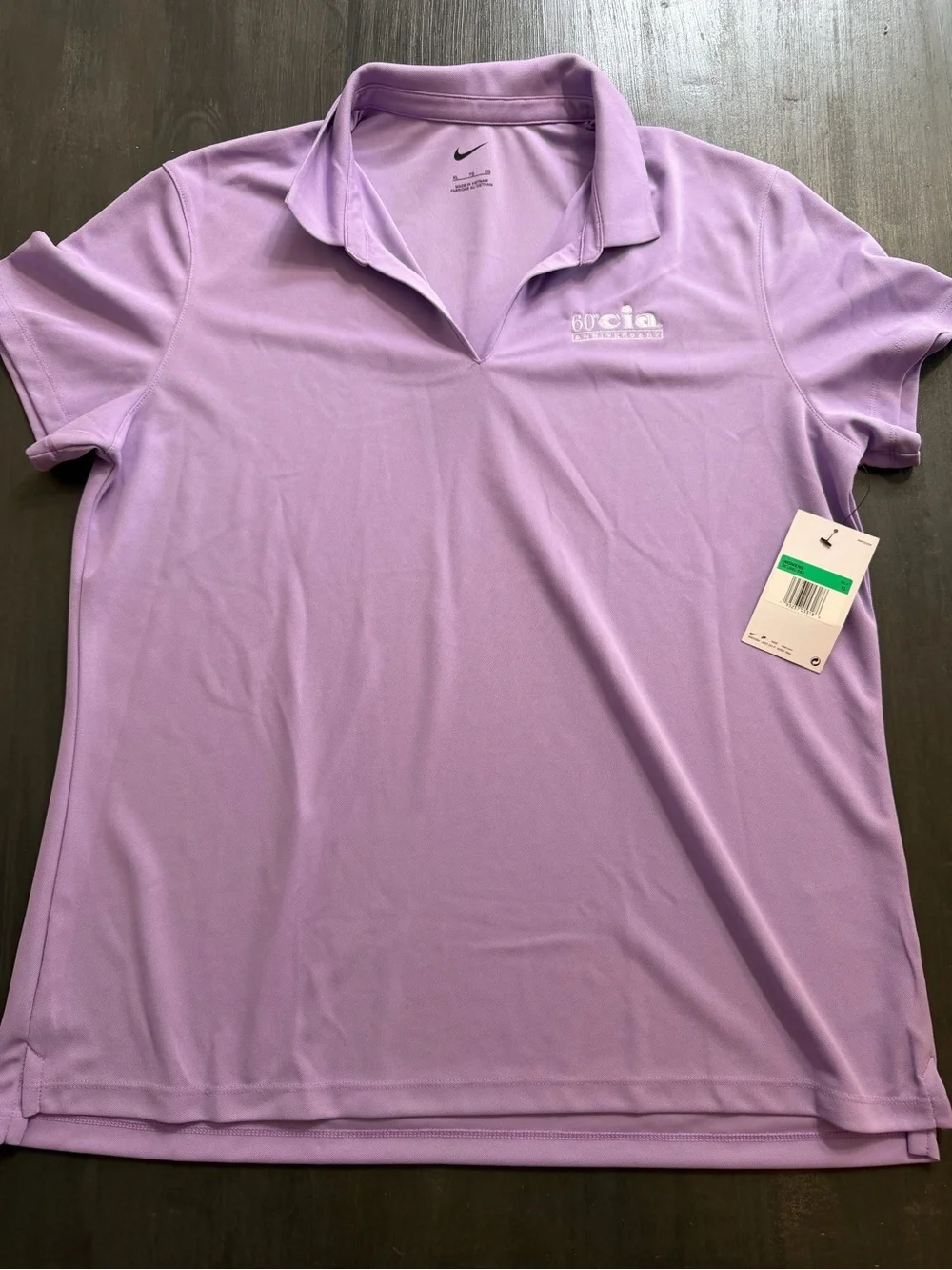 Nike Dri-FIT Purple Polo Shirt Women’s XL NWT CIA 60th Anniversary Golf Athletic